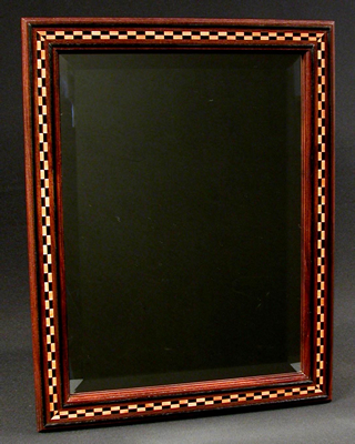 Chequer Inlay walnut  Mirror